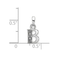 Load image into Gallery viewer, 14KW with Rhodium Diamond Letter B Initial Pendant
