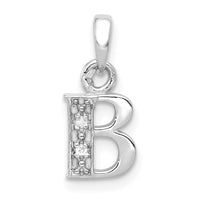 Load image into Gallery viewer, 14KW with Rhodium Diamond Letter B Initial Pendant
