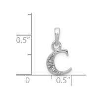 Load image into Gallery viewer, 14KW with Rhodium Diamond Letter C Initial Pendant
