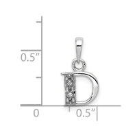 Load image into Gallery viewer, 14KW with Rhodium Diamond Letter D Initial Pendant
