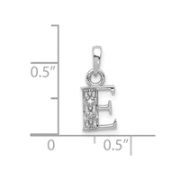 Load image into Gallery viewer, 14KW Rhodium-plated Diamond Letter E Initial Pendant

