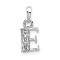 Load image into Gallery viewer, 14KW Rhodium-plated Diamond Letter E Initial Pendant
