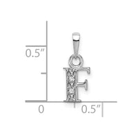 Load image into Gallery viewer, 14KW Rhodium-plated Diamond Letter F Initial Pendant
