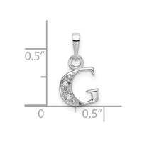 Load image into Gallery viewer, 14KW Rhodium-plated Diamond Letter G Initial Pendant
