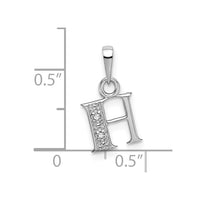 Load image into Gallery viewer, 14KW Rhodium-plated Diamond Letter H Initial Pendant
