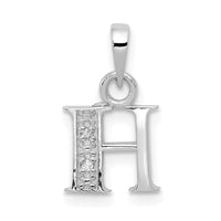 Load image into Gallery viewer, 14KW Rhodium-plated Diamond Letter H Initial Pendant
