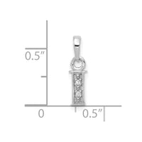Load image into Gallery viewer, 14KW Rhodium-plated Diamond Letter I Initial Pendant
