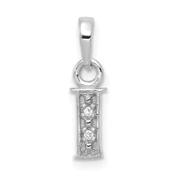 Load image into Gallery viewer, 14KW Rhodium-plated Diamond Letter I Initial Pendant
