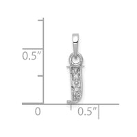 Load image into Gallery viewer, 14KW Rhodium-plated Diamond Letter J Initial Pendant
