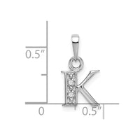 Load image into Gallery viewer, 14KW Rhodium-plated Diamond Letter K Initial Pendant
