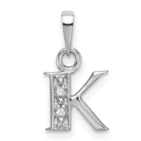 Load image into Gallery viewer, 14KW Rhodium-plated Diamond Letter K Initial Pendant
