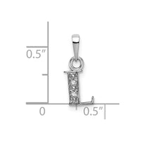 Load image into Gallery viewer, 14KW Rhodium-plated Diamond Letter L Initial Pendant
