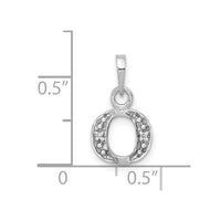Load image into Gallery viewer, 14KW Rhodium-plated Diamond Letter O Initial Pendant
