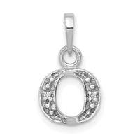 Load image into Gallery viewer, 14KW Rhodium-plated Diamond Letter O Initial Pendant
