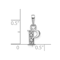 Load image into Gallery viewer, 14KW Rhodium-plated Diamond Letter P Initial Pendant
