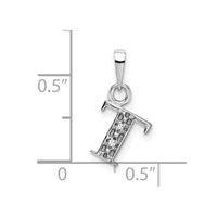 Load image into Gallery viewer, 14KW Rhodium-plated Diamond Letter T Initial Pendant
