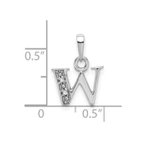 Load image into Gallery viewer, 14KW Rhodium-plated Diamond Letter W Initial Pendant
