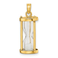 Load image into Gallery viewer, 14k Polished 3-D Plastic Hourglass w/ Beads Charm
