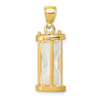 Load image into Gallery viewer, 14k Polished 3-D Plastic Hourglass w/ Beads Charm
