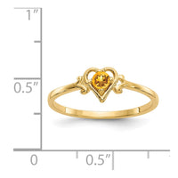 Load image into Gallery viewer, 14K Citrine Birthstone Heart Ring
