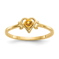 Load image into Gallery viewer, 10K Citrine Birthstone Heart Ring
