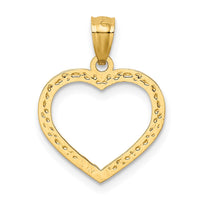 Load image into Gallery viewer, 14K Polished and Textured Open Heart Pendant
