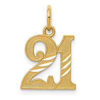 Load image into Gallery viewer, 14k Diamond-cut 21 Pendant

