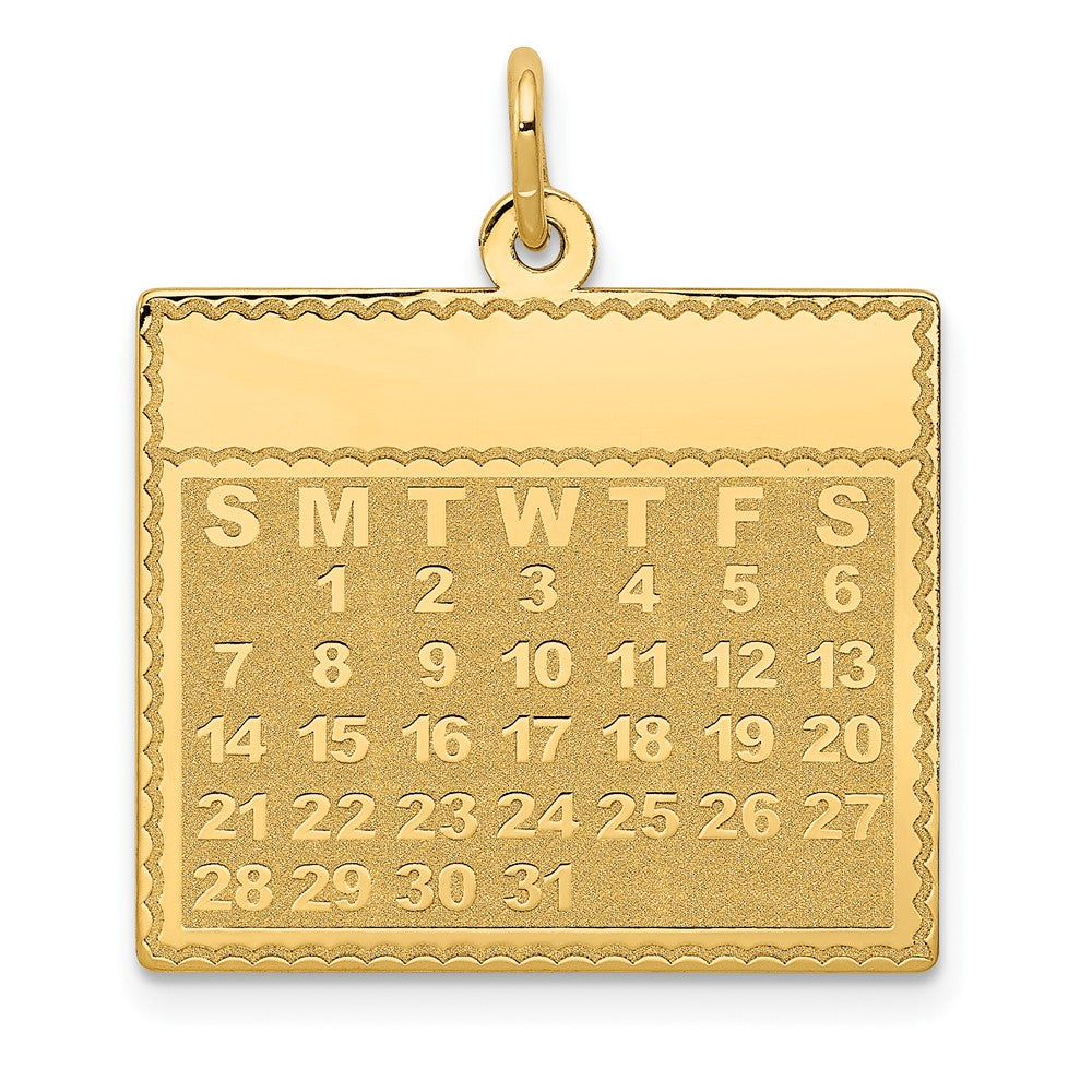 14k Monday the First Day Calendar Pendant