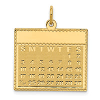 Load image into Gallery viewer, 14k Friday the First Day Calendar Pendant

