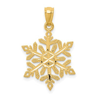 Load image into Gallery viewer, 14k Diamond -Cut Snowflake Pendant
