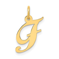 Load image into Gallery viewer, 14K Small Fancy Script Letter F Initial Charm
