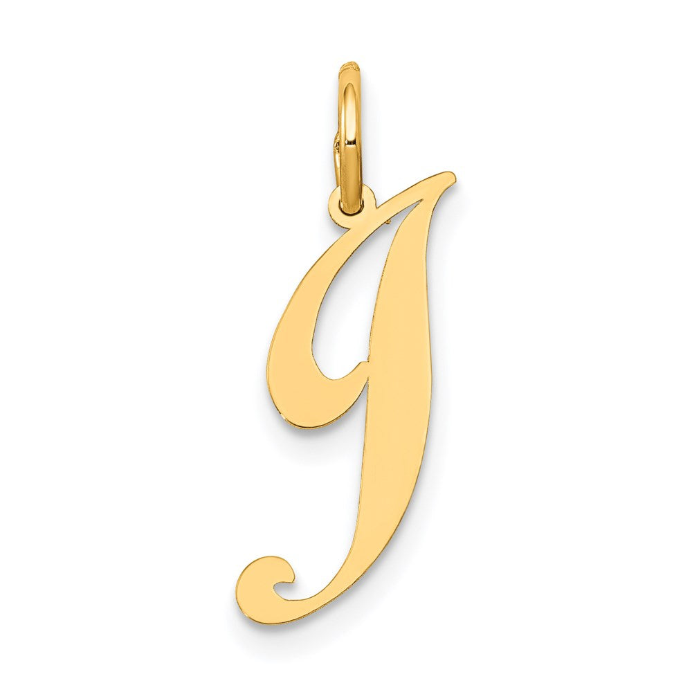 14K Small Fancy Script Letter J Initial Charm