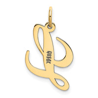 Load image into Gallery viewer, 14K Small Fancy Script Letter L Initial Charm
