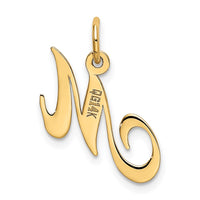 Load image into Gallery viewer, 14K Small Fancy Script Letter M Initial Charm
