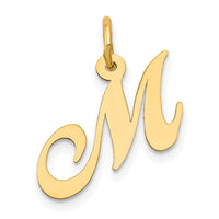 Load image into Gallery viewer, 14K Small Fancy Script Letter M Initial Charm
