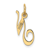 Load image into Gallery viewer, 14K Small Fancy Script Letter N Initial Charm
