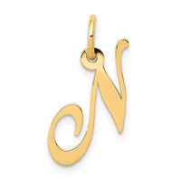 Load image into Gallery viewer, 14K Small Fancy Script Letter N Initial Charm
