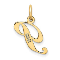Load image into Gallery viewer, 14K Small Fancy Script Letter P Initial Charm
