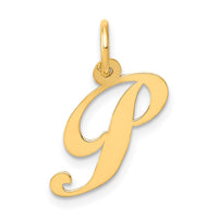 Load image into Gallery viewer, 14K Small Fancy Script Letter P Initial Charm
