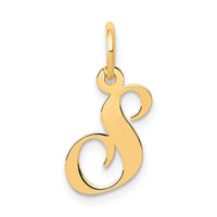 Load image into Gallery viewer, 14K Small Fancy Script Letter S Initial Charm
