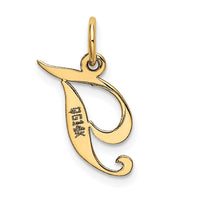 Load image into Gallery viewer, 14K Small Fancy Script Letter T Initial Charm
