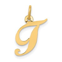 Load image into Gallery viewer, 14K Small Fancy Script Letter T Initial Charm
