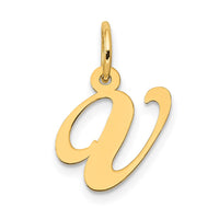 Load image into Gallery viewer, 14K Small Fancy Script Letter V Initial Charm
