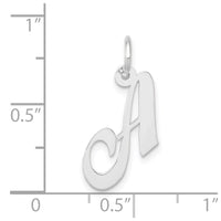 Load image into Gallery viewer, 14k White Gold Small Fancy Script Letter A Initial Charm
