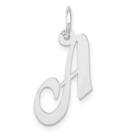 Load image into Gallery viewer, 14k White Gold Small Fancy Script Letter A Initial Charm
