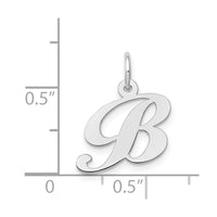 Load image into Gallery viewer, 14k White Gold Small Fancy Script Letter B Initial Charm
