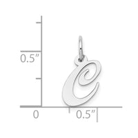 Load image into Gallery viewer, 14k White Gold Small Fancy Script Letter C Initial Charm

