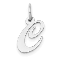 Load image into Gallery viewer, 14k White Gold Small Fancy Script Letter C Initial Charm
