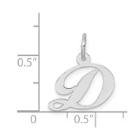 Load image into Gallery viewer, 14k White Gold Small Fancy Script Letter D Initial Charm
