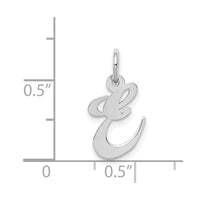 Load image into Gallery viewer, 14k White Gold Small Fancy Script Letter E Initial Charm

